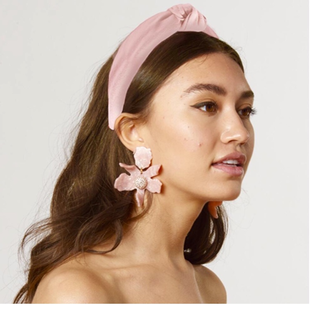 Lele Sadoughi petal pink woven headband